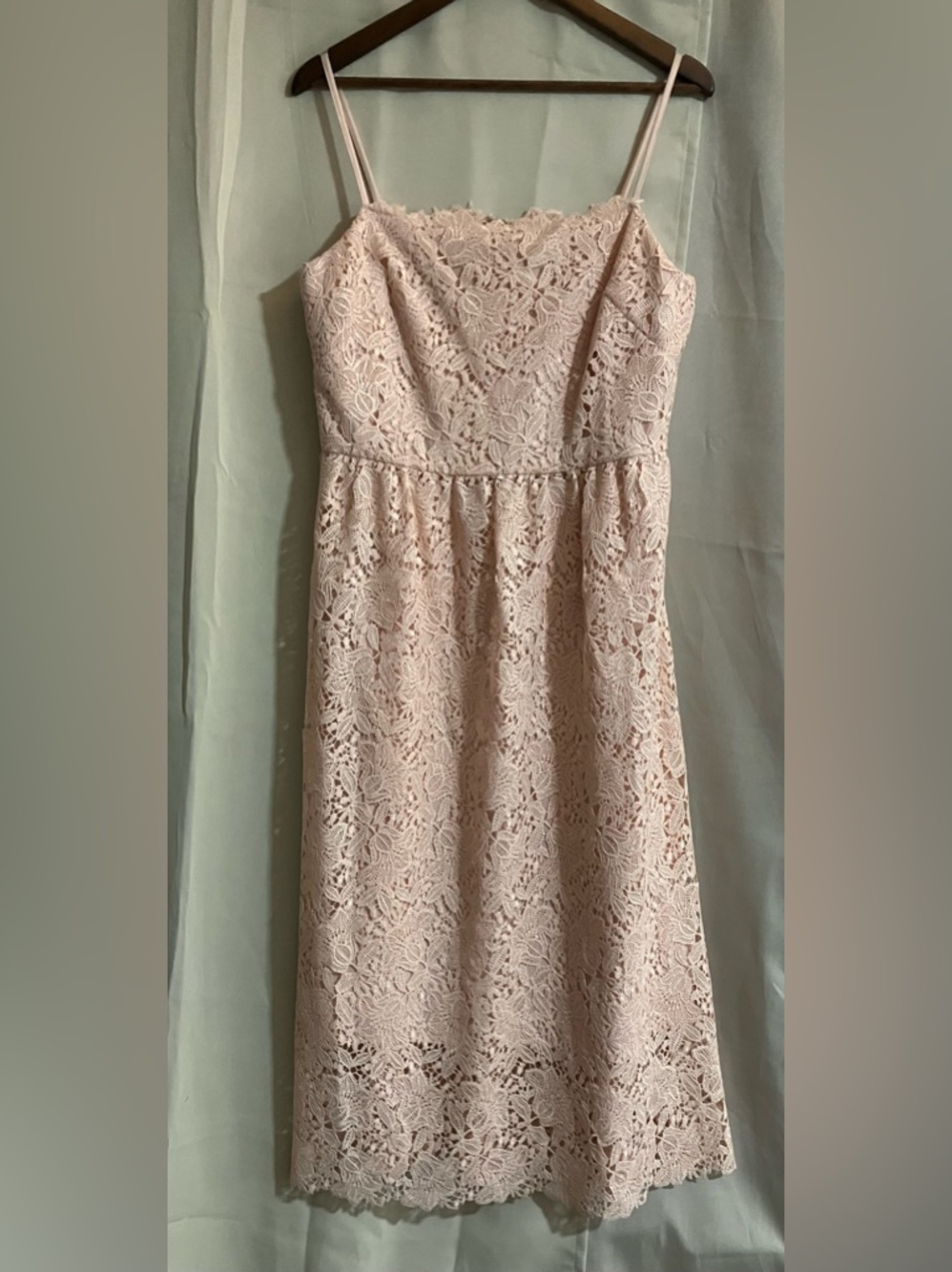 Ralph Lauren Blush Pink Lace Spaghetti Strap Dress